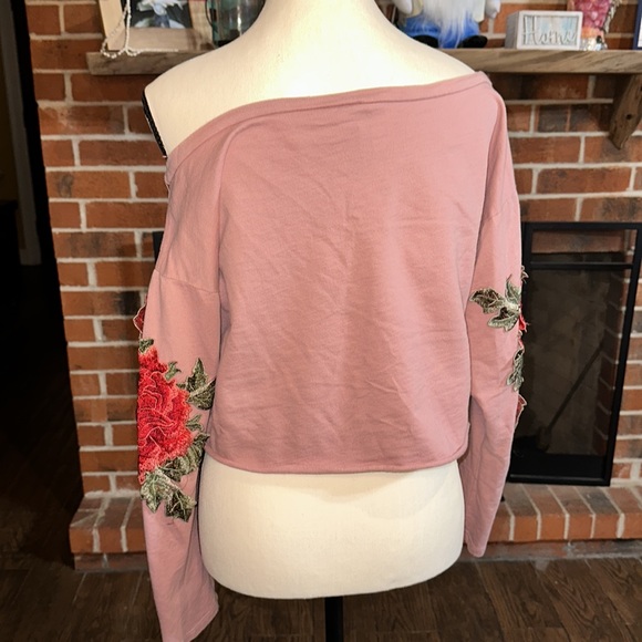 BLUE BLUSH floral long sleeve crop top size small - Picture 7 of 7